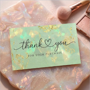 Luxury Opal Thank You Card Design With QR 