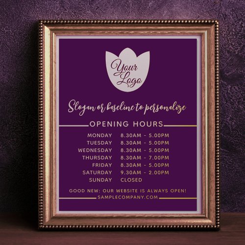   Luxury Opening Hours Personalized Color Add Logo Foil Prints
