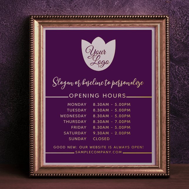   Luxury Opening Hours Personalized Color Add Logo Foil Prints (Creator Uploaded)