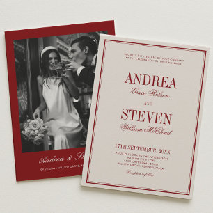 Luxury Opera Deep Red Wedding  Invitation