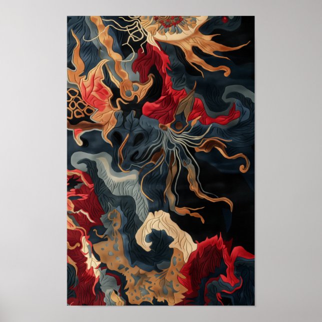 Luxury Oriental Rug Design Poster - Intricate Patt (Front)