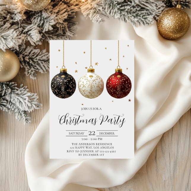 Luxury Ornament Christmas Party Invitation     (Creator Uploaded)