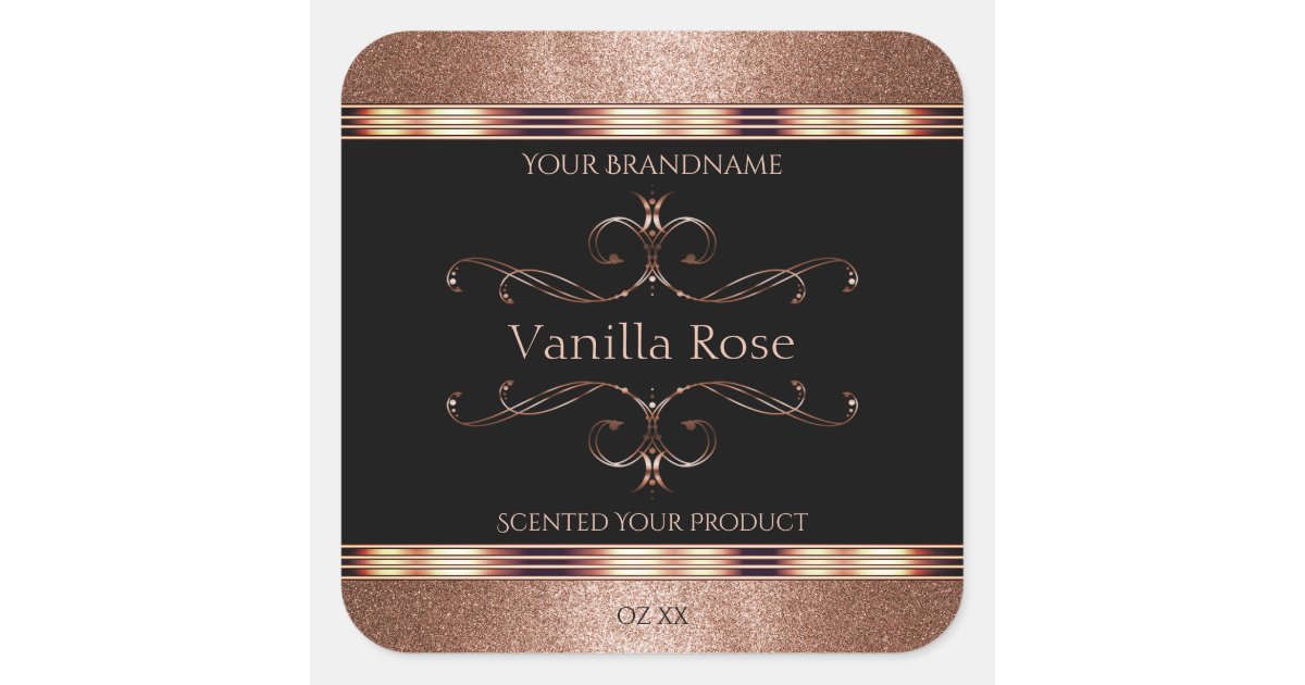 Glam Faux Rose Gold Glitter Return Address Labels, Zazzle