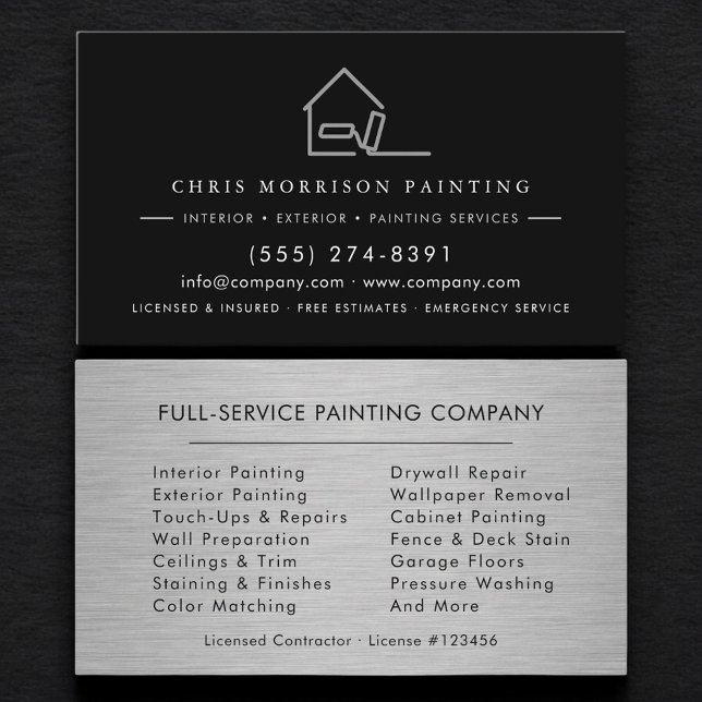 Luxury Painter Painting Contractor Business Card (Creator Uploaded)