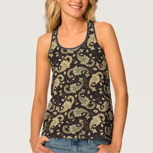 Luxury Paisley On Brown Women's Tank Top