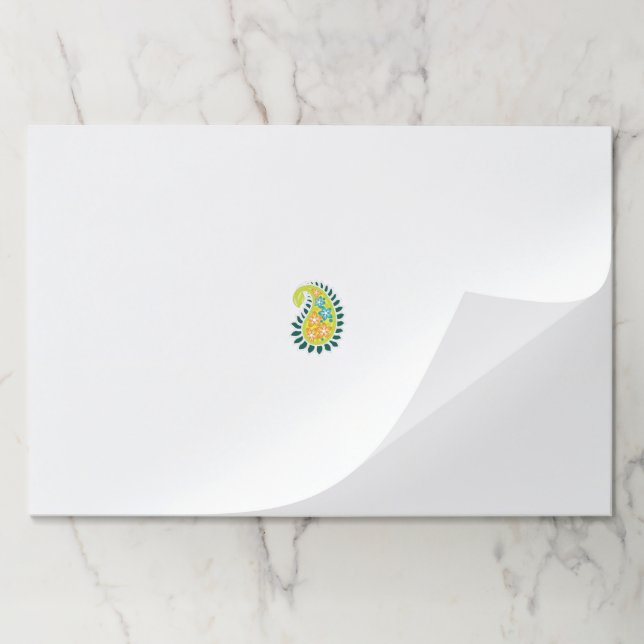 Luxury Paisley Personalized Notepad Paper Pad (Folded)