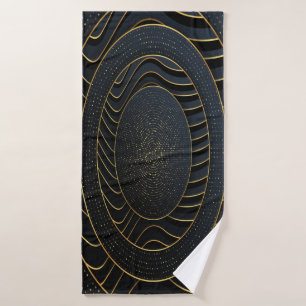 Luxury paper cut backgrounds with golden line and bath towel