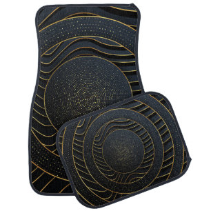 Luxury Paper Cut Golden Backgrounds. Car Floor Mat