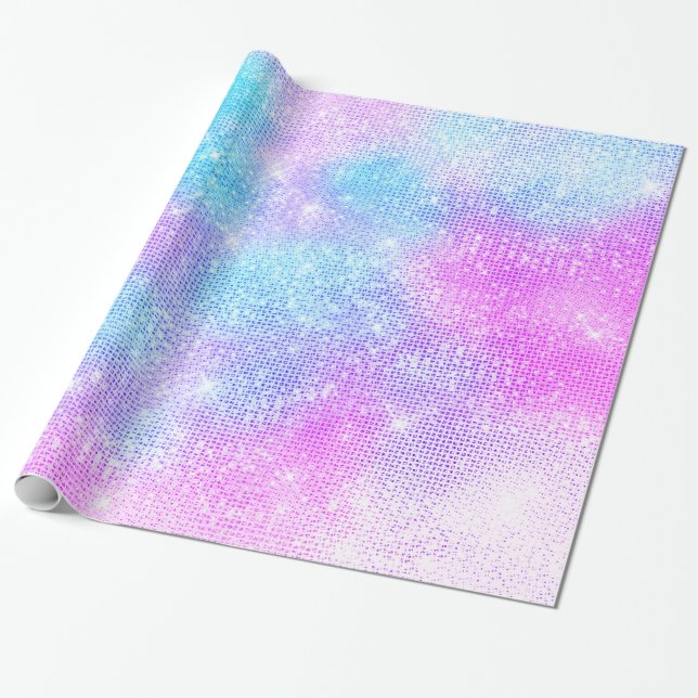 LUXURY PASTEL GLITTER SPLATTER PURPLE  WRAPPING PAPER (Unrolled)
