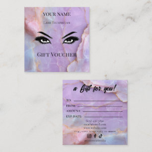 Luxury Pastel Marble Lash Ar Gift Certificate Card