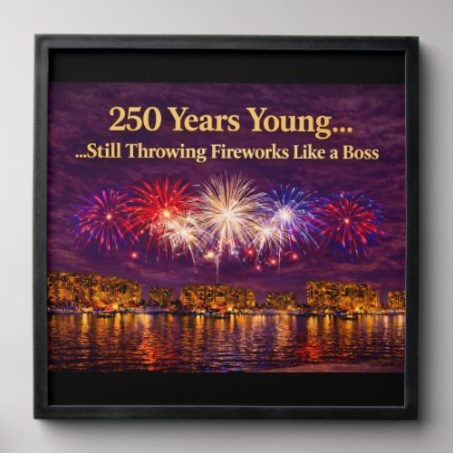 Luxury Patriotic Fireworks Over Water Print Peel And Stick Photo Tile