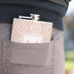 Luxury pattern Rose Gold Monogram Flask