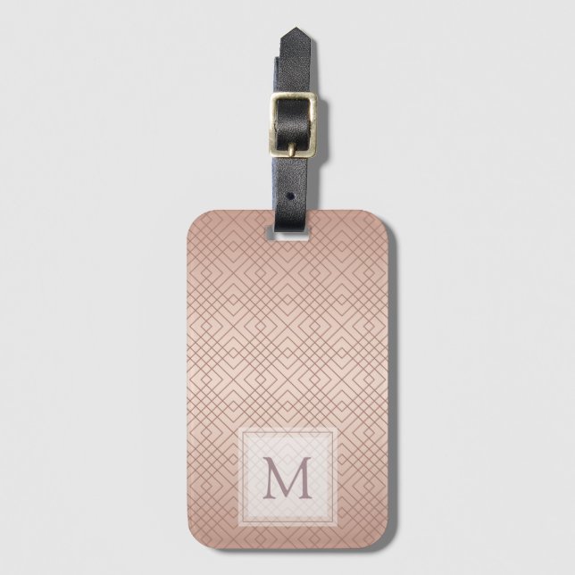 Luxury pattern Rose Gold Personalized Luggage Tag (Front Vertical)