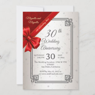 Luxury Pearl 30th Anniversary Celebration Invite