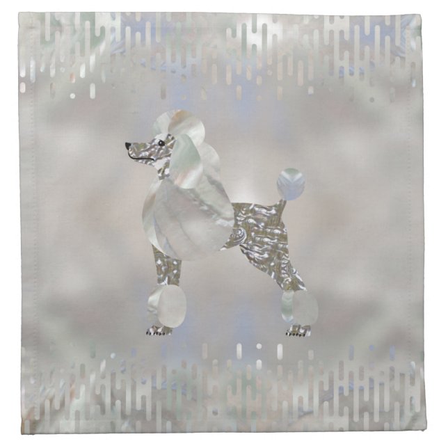 Luxury Pearl and Abalone Poodle Cloth Napkin (Front)