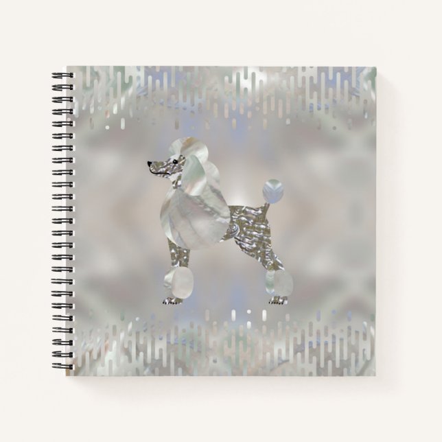 Luxury Pearl and Abalone Poodle Notebook (Front)