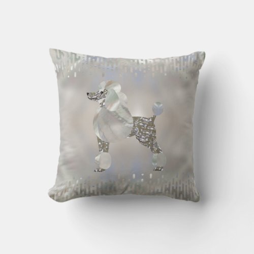 Luxury Pearl and Abalone Poodle Throw Pillow