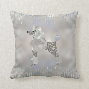 Luxury Pearl and Abalone Poodle Throw Pillow