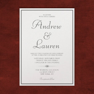 Luxury Pearl Classic Formal Elegant Wedding Invitation