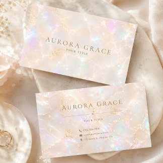 Luxury Pearl Opal Iridescent Gold Business Card