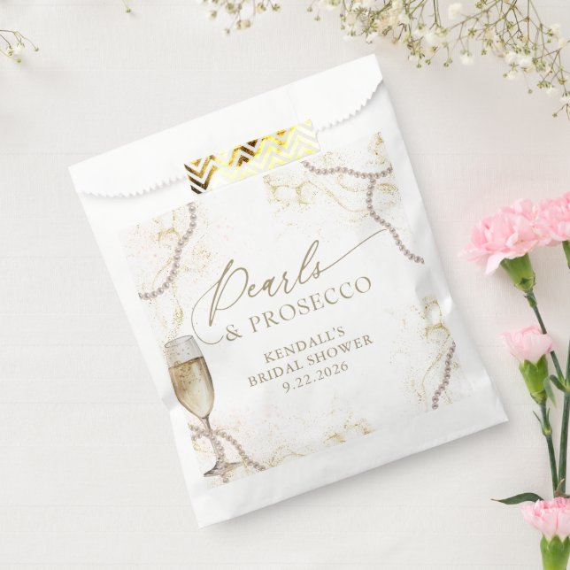 Luxury Pearls and Prosecco Bridal Shower Favor Bag (Sealed)