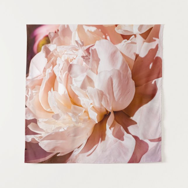 Luxury Peony Flowers Floral Background Tapestry (Front)
