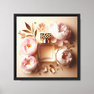 Luxury Perfume & Peony Wall Art – Elegant Floral 