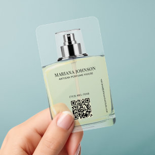 Luxury Perfumer Perfume Bottle QR Code Clear Business Cards
