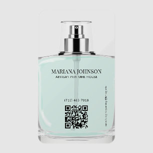 Luxury Perfumer Perfume Bottle QR Code Clear Business Cards