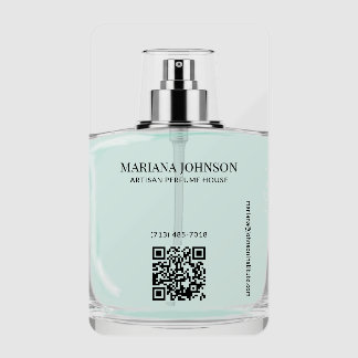 Luxury Perfumer Perfume Bottle QR Code  Clear Business Cards