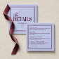 Luxury Periwinkle and Plum Formal Wedding Details Enclosure Card