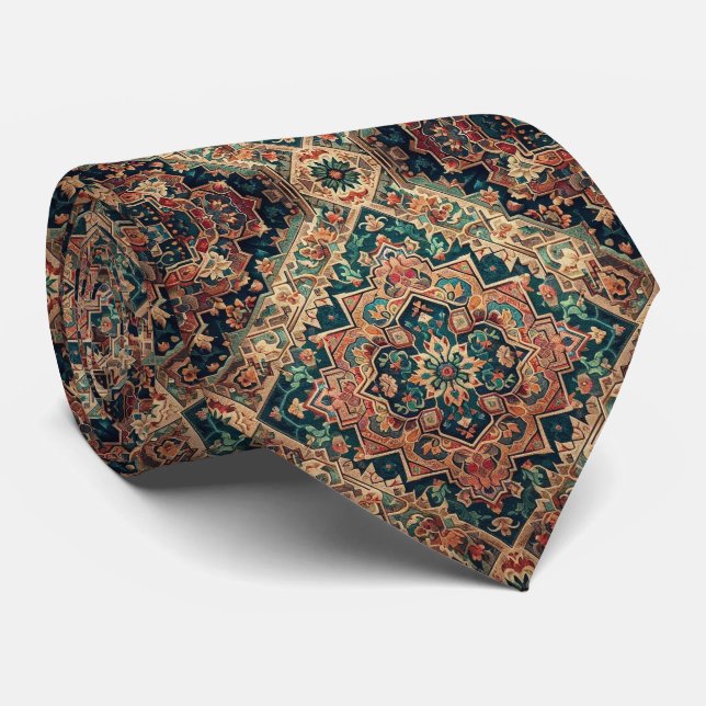 Luxury Persian Designer Style | Faux Silk Neck Tie (Rolled)