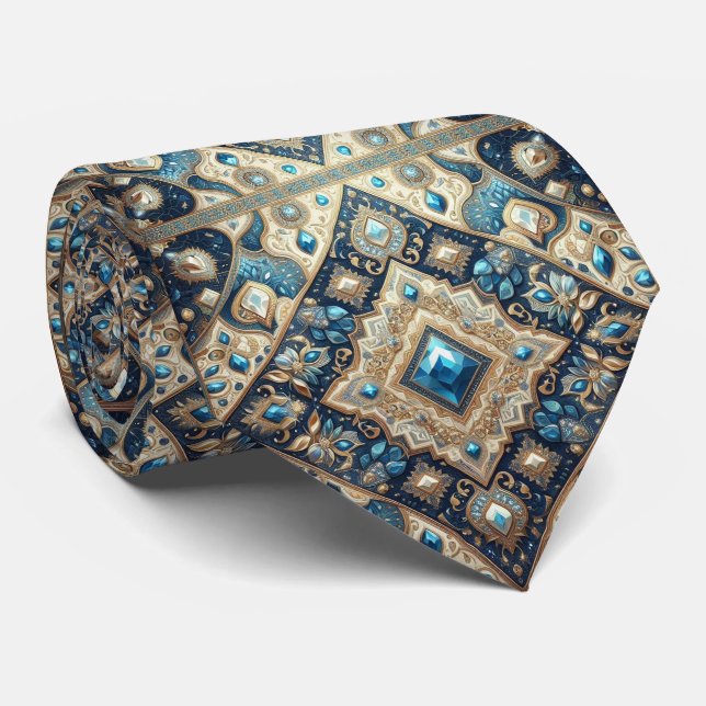 Luxury Persian Designer Style | Faux Silk Neck Tie (Rolled)