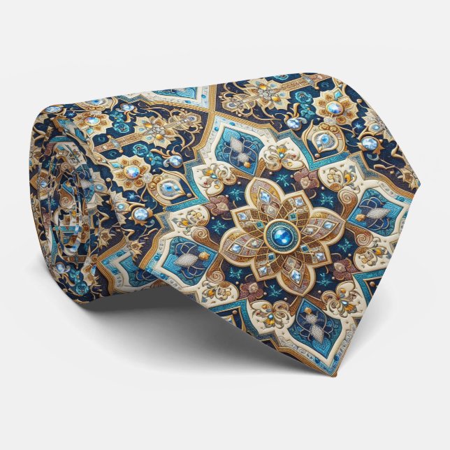 Luxury Persian Designer Style | Faux Silk Neck Tie (Rolled)