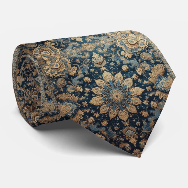 Luxury Persian Designer Style | Faux Silk Neck Tie (Rolled)