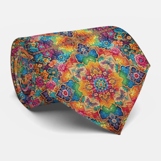Luxury Persian Designer Style | Faux Silk Neck Tie (Rolled)