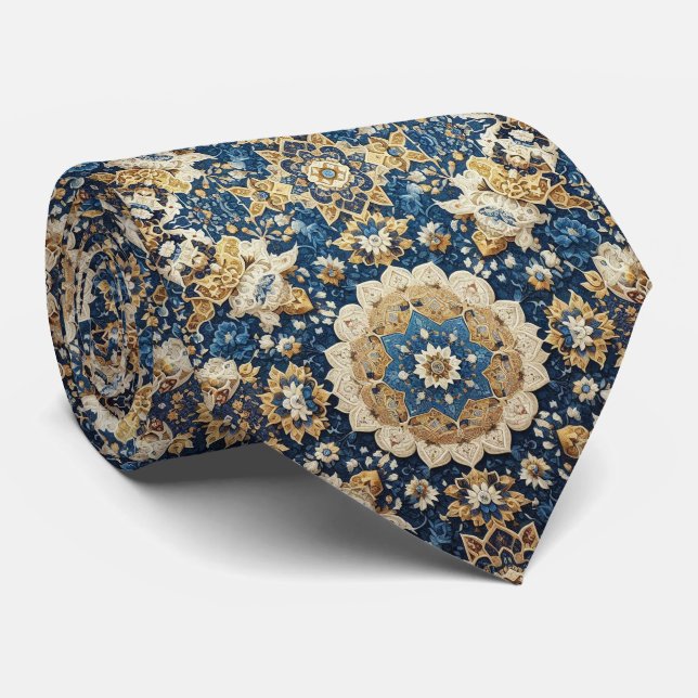 Luxury Persian Designer Style | Faux Silk Neck Tie (Rolled)