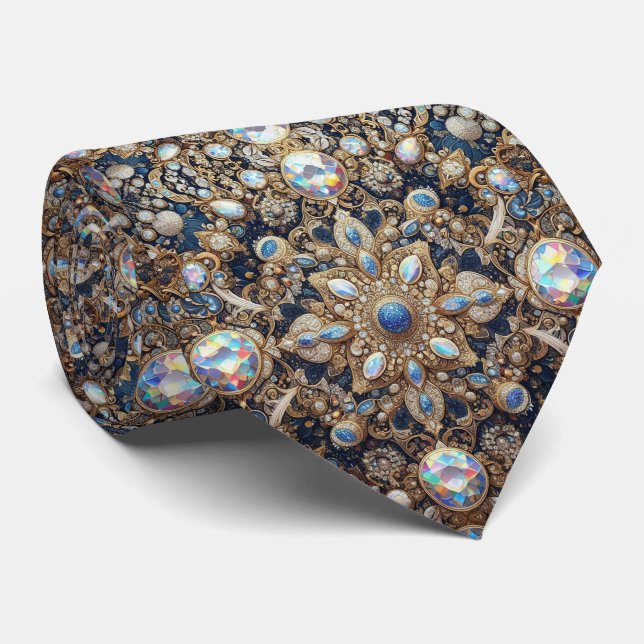 Luxury Persian Designer Style | Faux Silk Neck Tie (Rolled)