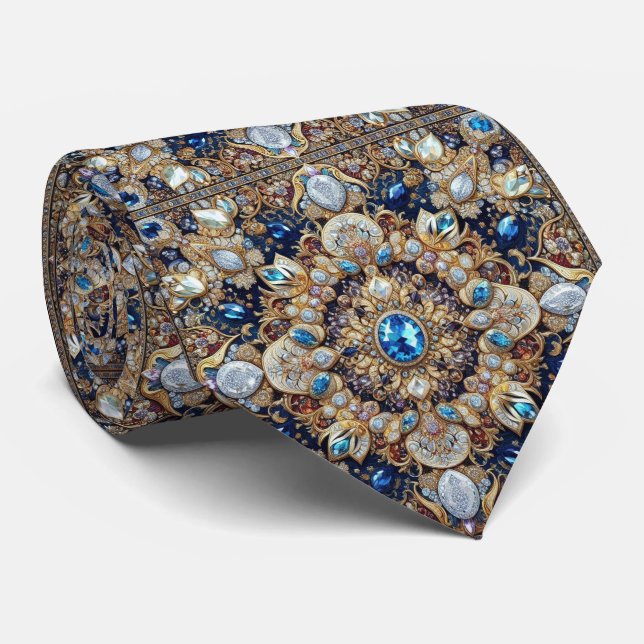 Luxury Persian Designer Style | Faux Silk Neck Tie (Rolled)