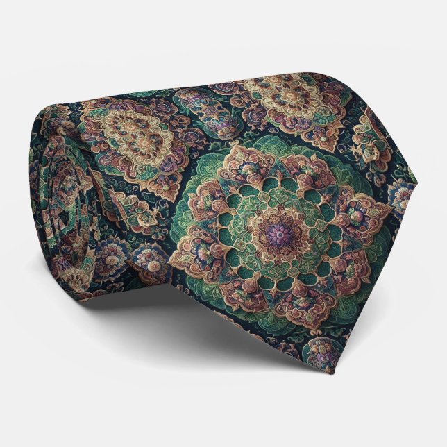 Luxury Persian Designer Style | Faux Silk Neck Tie (Rolled)