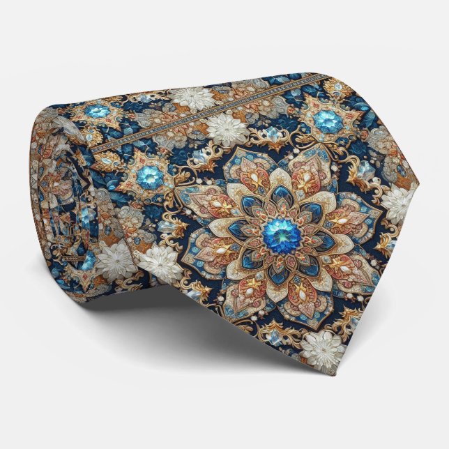 Luxury Persian Designer Style | Faux Silk Neck Tie (Rolled)