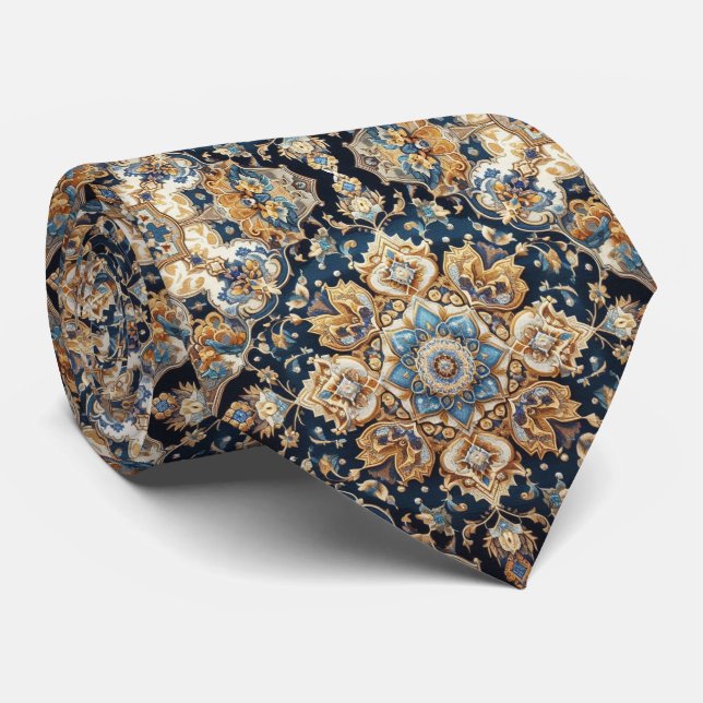 Luxury Persian Designer Style | Faux Silk Neck Tie (Rolled)