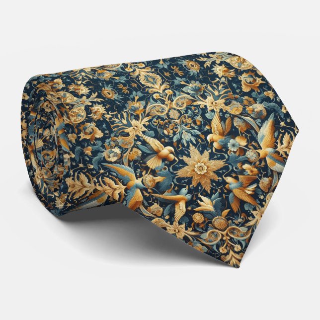 Luxury Persian Designer Style | Faux Silk Neck Tie (Rolled)