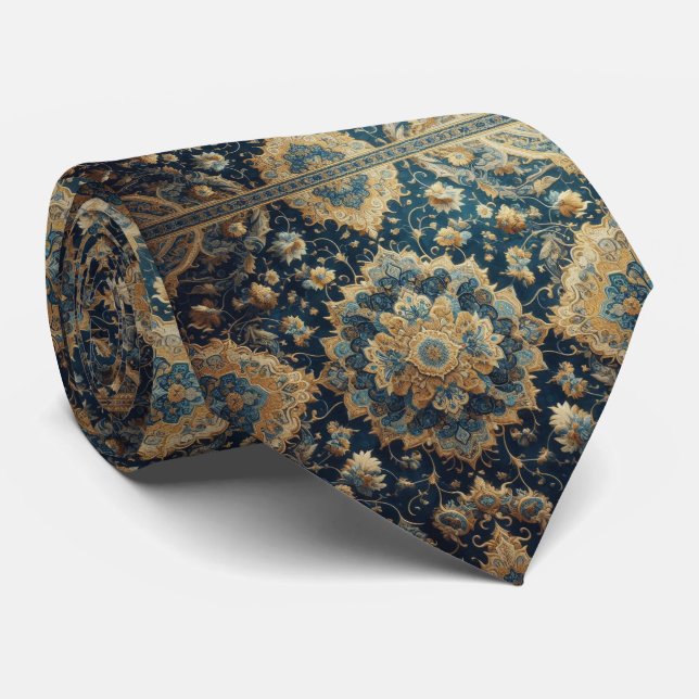 Luxury Persian Designer Style | Faux Silk Neck Tie (Rolled)