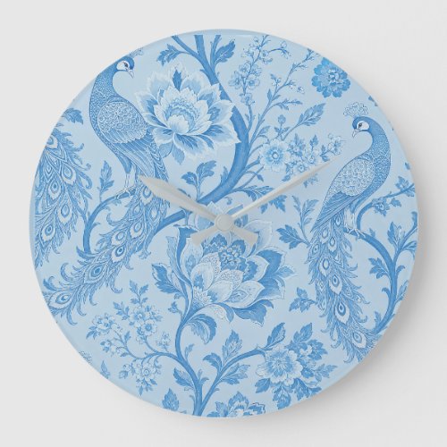 Luxury Persian Pale Peacock Blue Pattern Large Clock