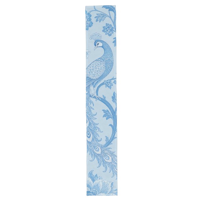 Luxury Persian Pale Peacock Blue Pattern  Long Table Runner (Front)