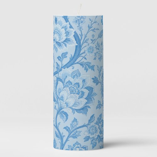 Luxury Persian Pale Peacock Blue Pattern Pillar Candle