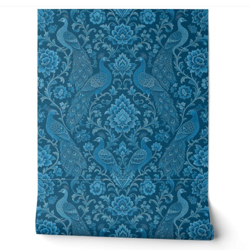 Luxury Persian This Rich Peacock Blue Pattern Wallpaper
