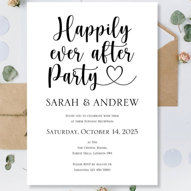 Luxury Personalised Happily Ever After Party Weddi Invitation (Creator Uploaded)