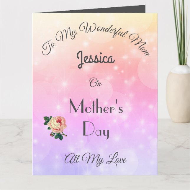 Luxury personalised Mother's Day Card (Front)